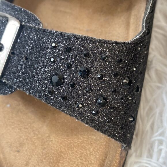 Madeleine Stuart Buckle Sandals Sz 9 Black w Sparkle Straps - Picture 4 of 12